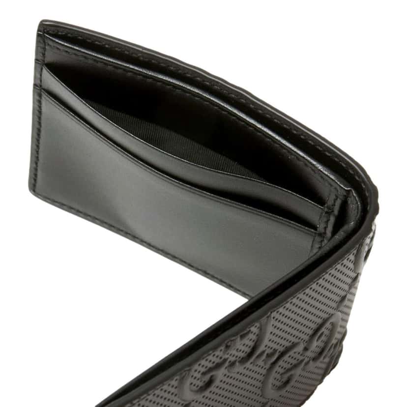 Gucci Gucci Calfskin Leather GG Tennis Embossed Bi-Fold Wallet Black Black Leather Never worn, with tag - Box View