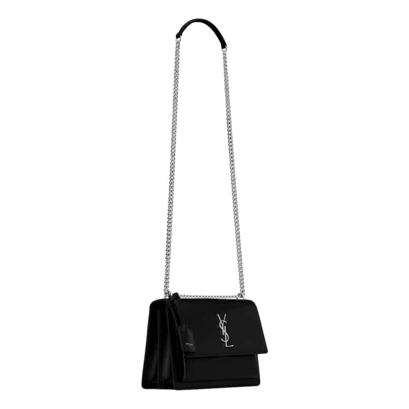 Saint Laurent Saint Laurent Sunset Black Smooth Leather Chain Strap Handbag Crossbody Black Leather Very good condition - Back View