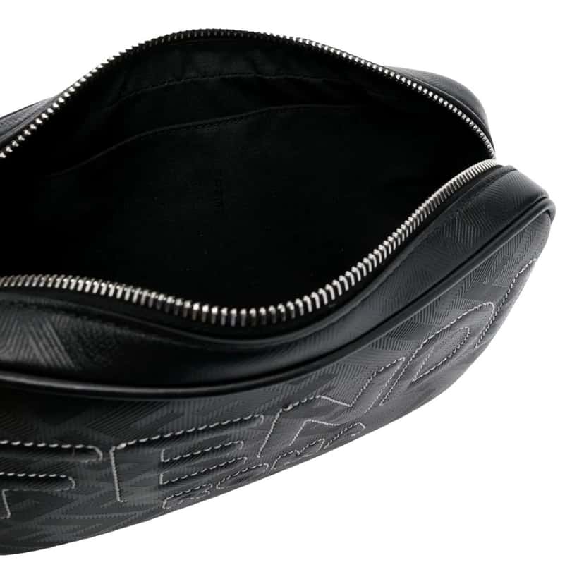 Fendi Fendi Roma Black Shadow Leather Canvas  Camera Crossbody Bag Black Leather Never worn, with tag - Model View