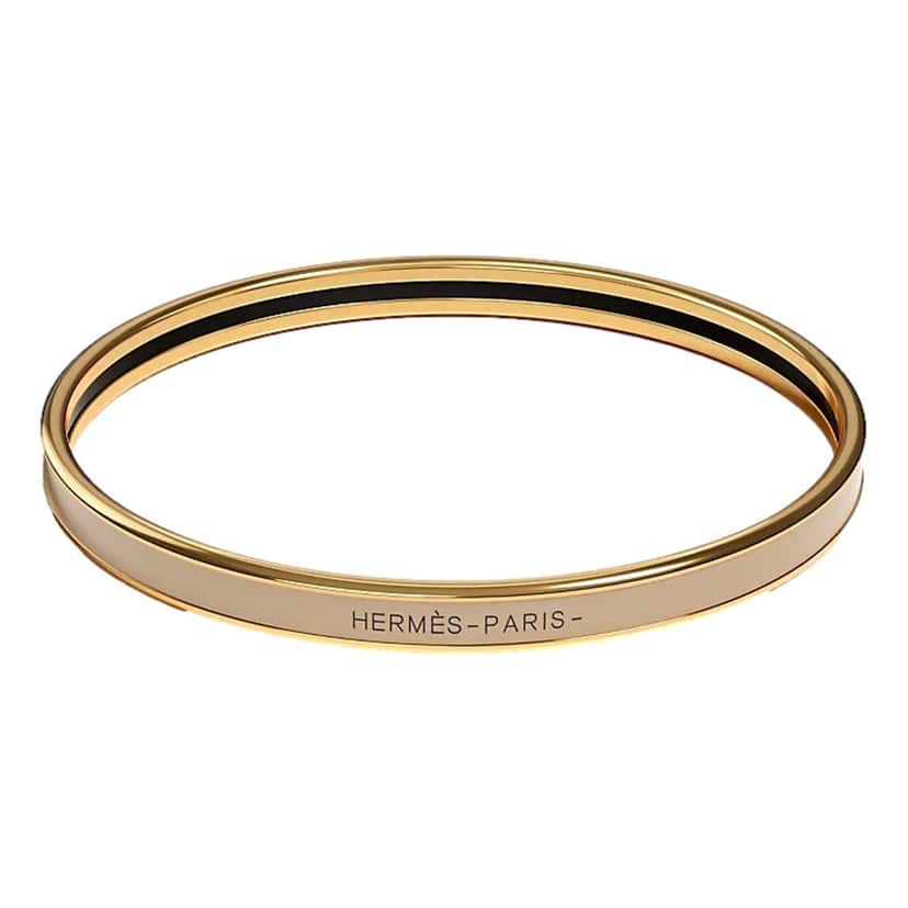 Hermès Herm√®s Beige and Gold Uni Bangle Beige Very good condition - Front View