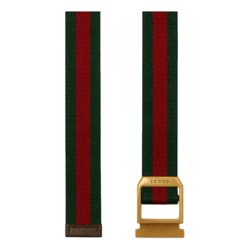 Gucci Gucci Web Stripe Red and Green Canvas Belt Size 90/36 Red Canvas Never worn, with tag - Back View
