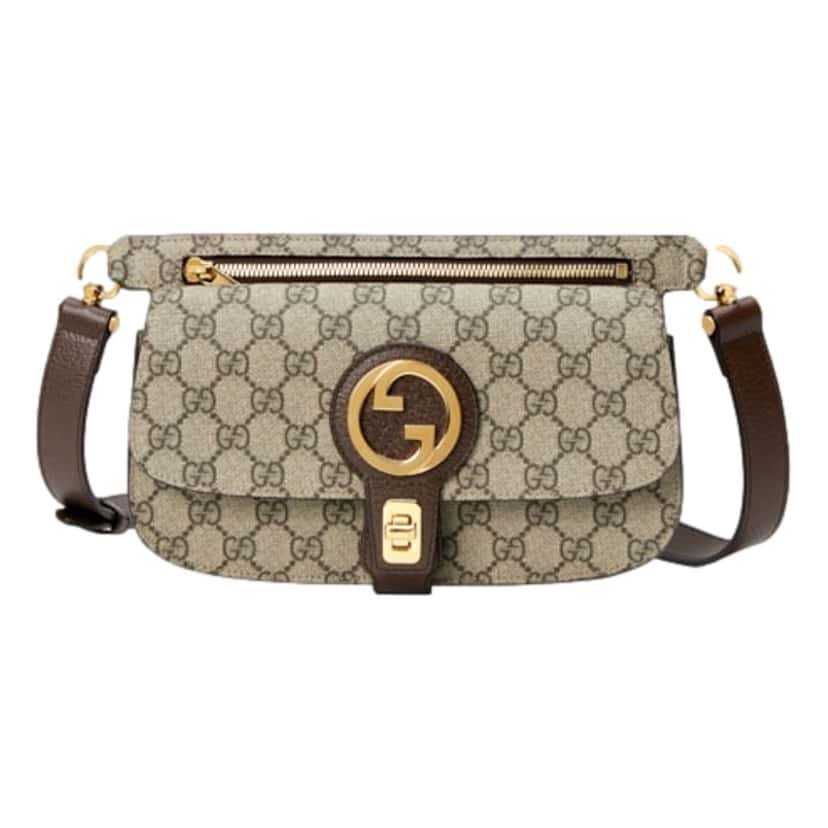 Gucci Gucci GG Supreme Blondie Canvas Belt Bag Brown Beige Size 110 Brown Never worn, with tag - Front View