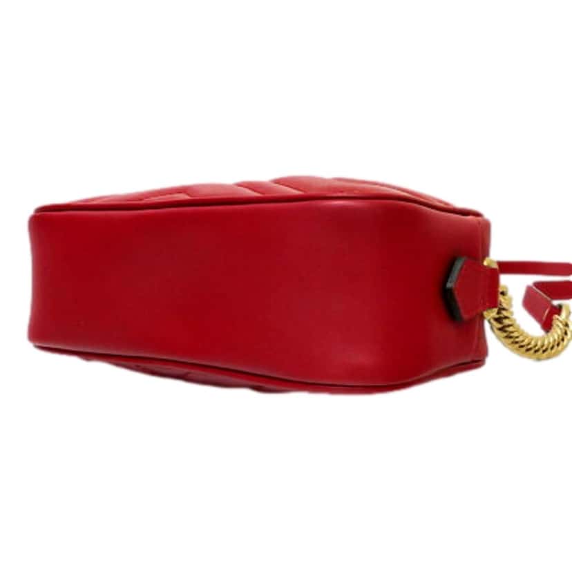 Gucci Gucci GG Marmont Matelass√© Red Leather Crossbody Mini Bag Red Leather Never worn, with tag - Box View