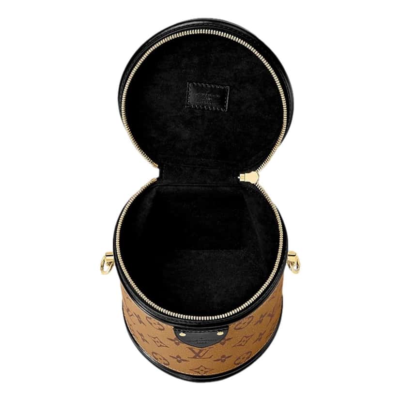 Louis Vuitton Louis Vuitton Cannes Reverse Monogram Black and Brown Bucket Bag Brown Canvas Very good condition - Back View