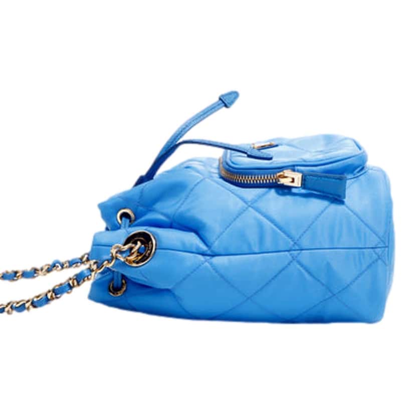Prada Prada Tessuto Nylon Pervinca Blue Duet Drawstring Quilted Bucket Bag Blue Never worn, with tag - Inside View