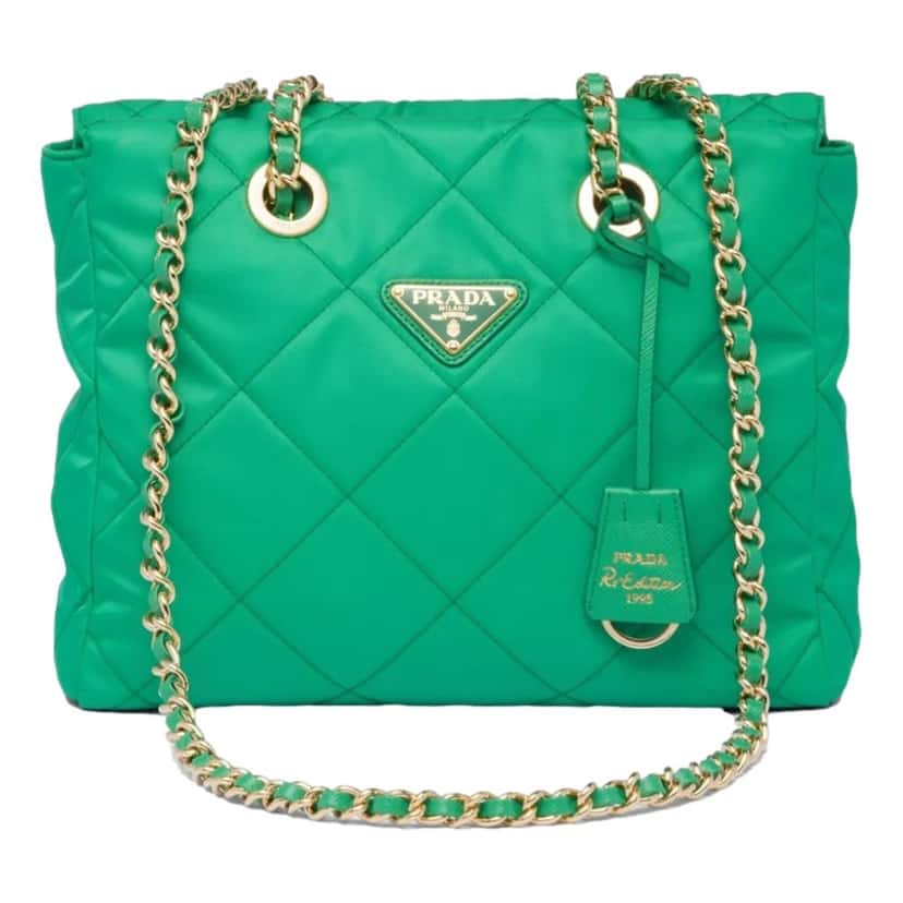 Prada Prada Re-Edition Menta Green 1995 Cha√Æne Re-Nylon Tote Bag Green Never worn, with tag - Front View