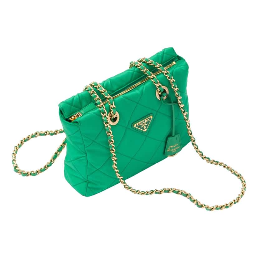 Prada Prada Re-Edition Menta Green 1995 Cha√Æne Re-Nylon Tote Bag Green Never worn, with tag - Inside View