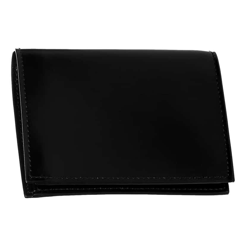 Prada Prada Bifold Black Polished Leather Triangle Logo Card Holder Wallet Black Leather Never worn, with tag - Model View