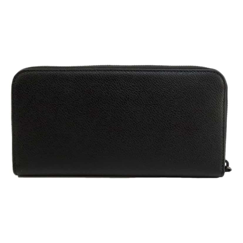 Prada Prada Vitello Grain Long Black and Grey Zip Around Continental Wallet Black Leather Never worn, with tag - Back View