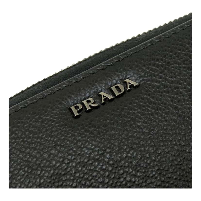 Prada Prada Vitello Grain Long Black and Grey Zip Around Continental Wallet Black Leather Never worn, with tag - Inside View