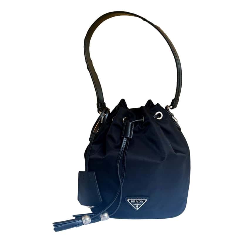 Prada Prada Re-Nylon Black Tassel Drawstring Bucket Bag Black Never worn, with tag - Back View