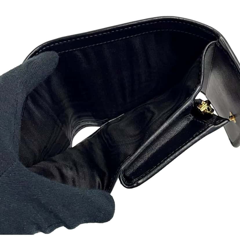 Prada Prada Vitello Move Nero Black Trifold Coin Zipper Snap Card Holder Wallet Black Leather Never worn, with tag - Box View