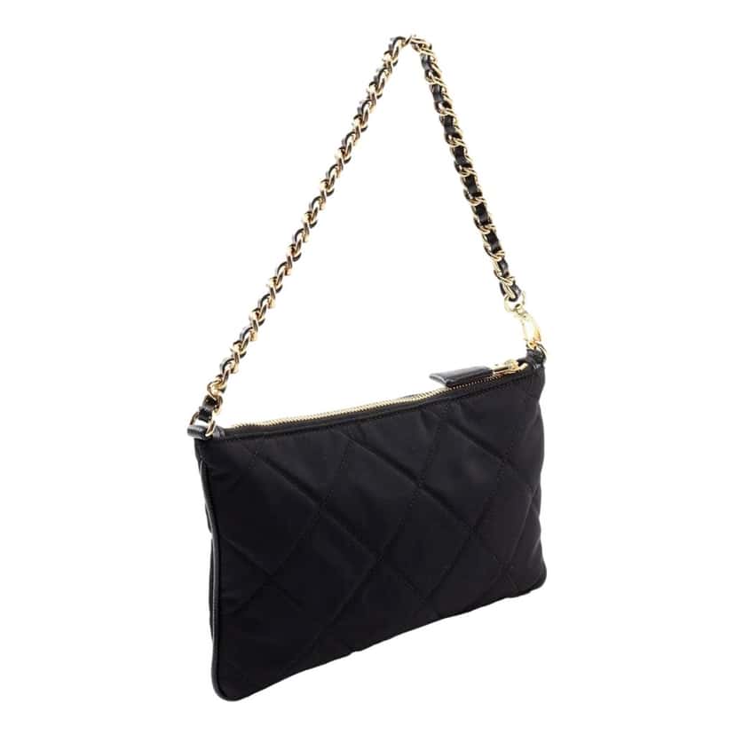 Prada Prada Re-Edition 1995 Black Gold  Re-Nylon Pouch Handbag Black Never worn, with tag - Back View