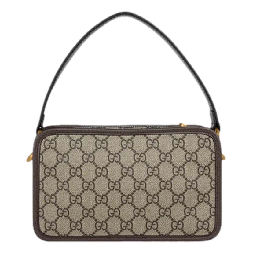 Gucci Gucci Ophida GG Supreme Canvas Leather Webstripe Top Handle Crossbody Handbag Brown Canvas Never worn, with tag - Inside View