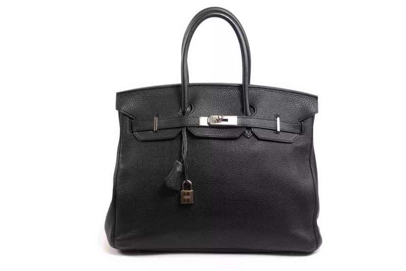 Hermès Birkin 35 Togo Leather Black Leather Palladium Very good condition - Front View