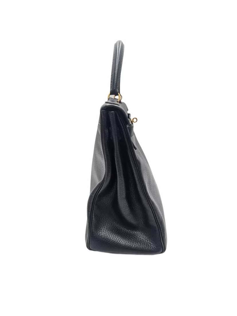 Hermès Kelly 35 Vintage Clemence Black Leather Very good condition - Back View