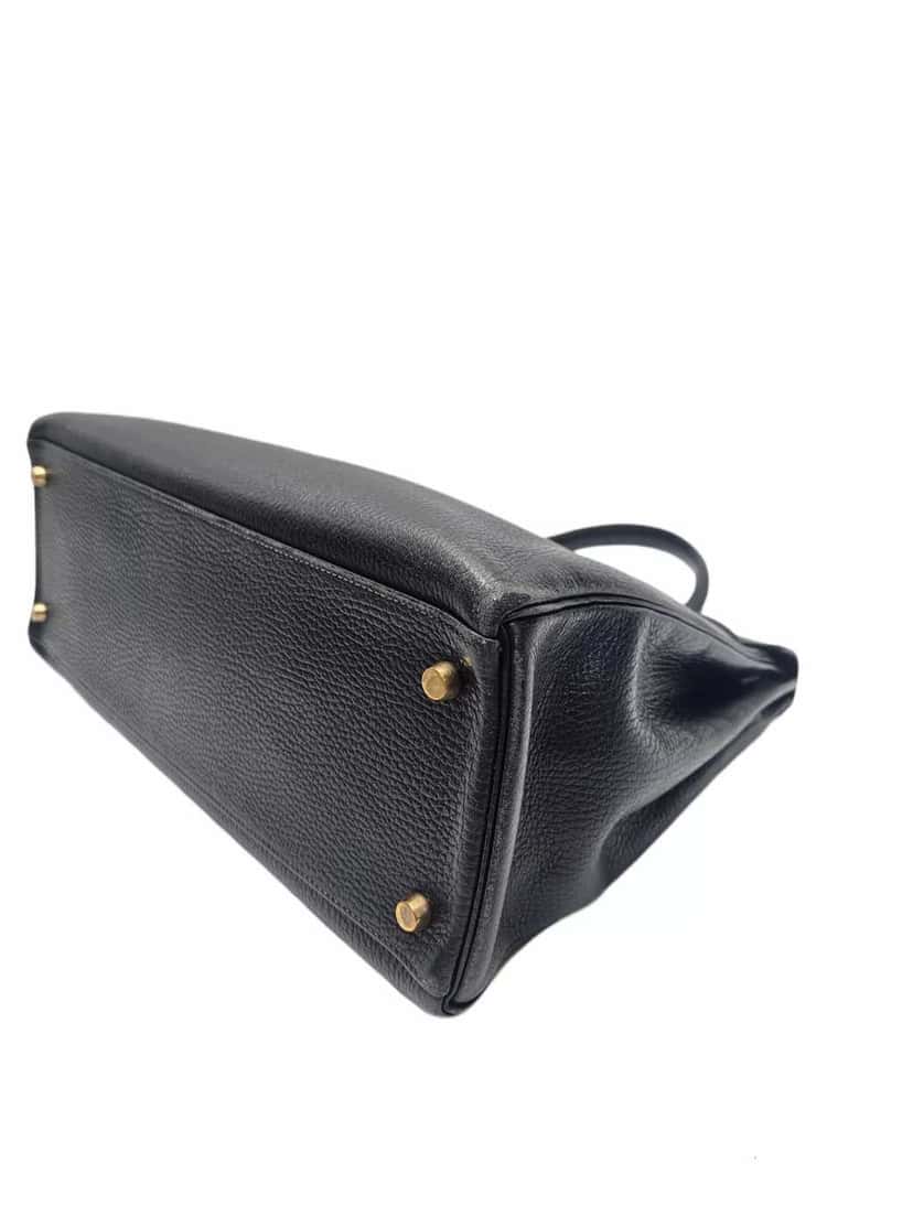 Hermès Kelly 35 Vintage Clemence Black Leather Very good condition - Model View