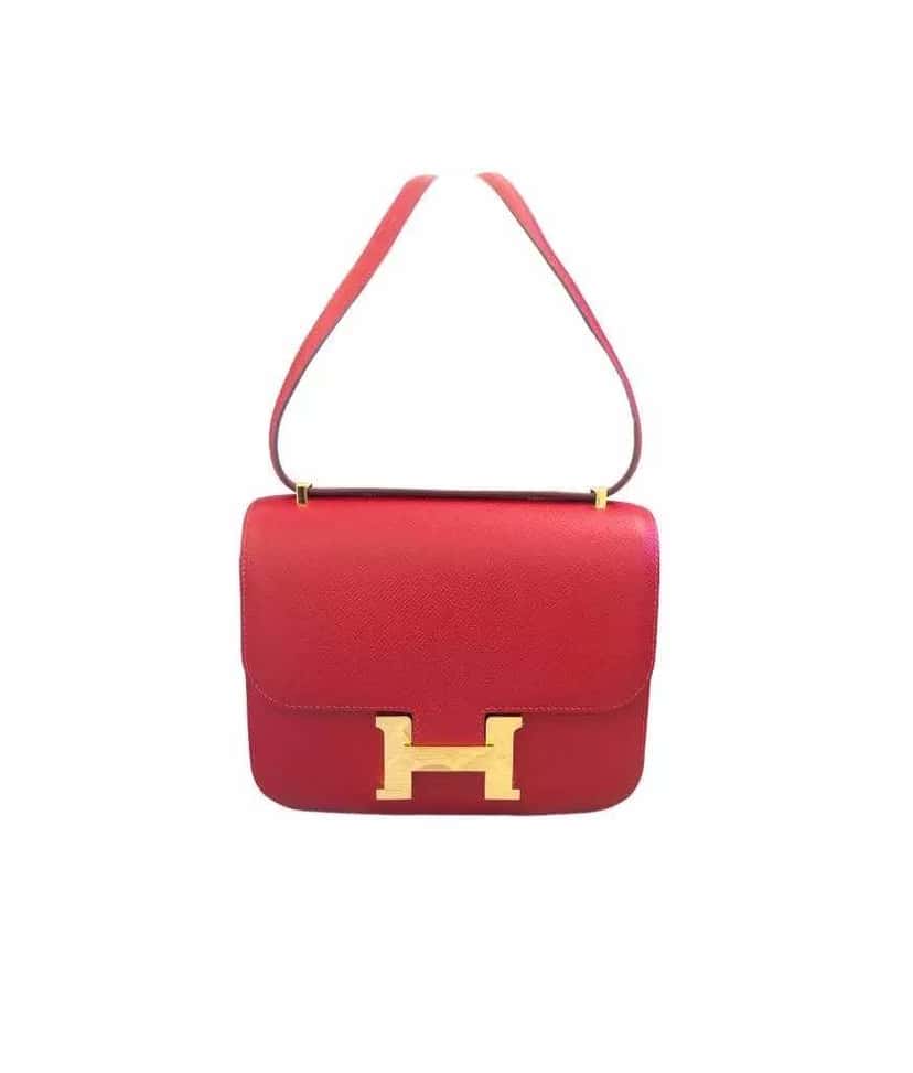 Hermès Constance Epsom Shoulder Bag Red Leather Very good condition - Front View
