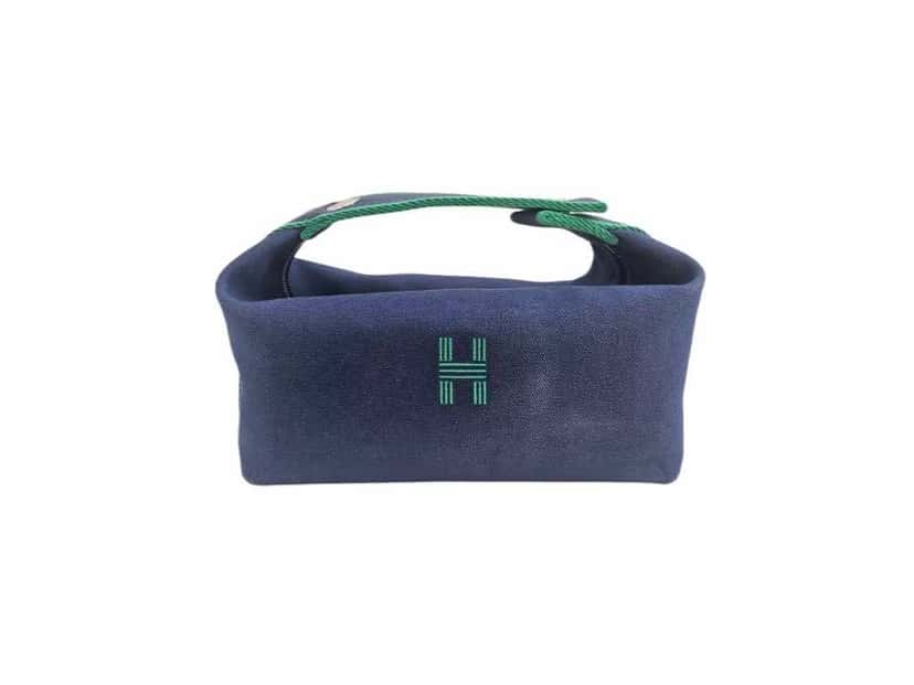 Hermès Marine Bride-A-Brac Blue Canvas Good condition - Back View