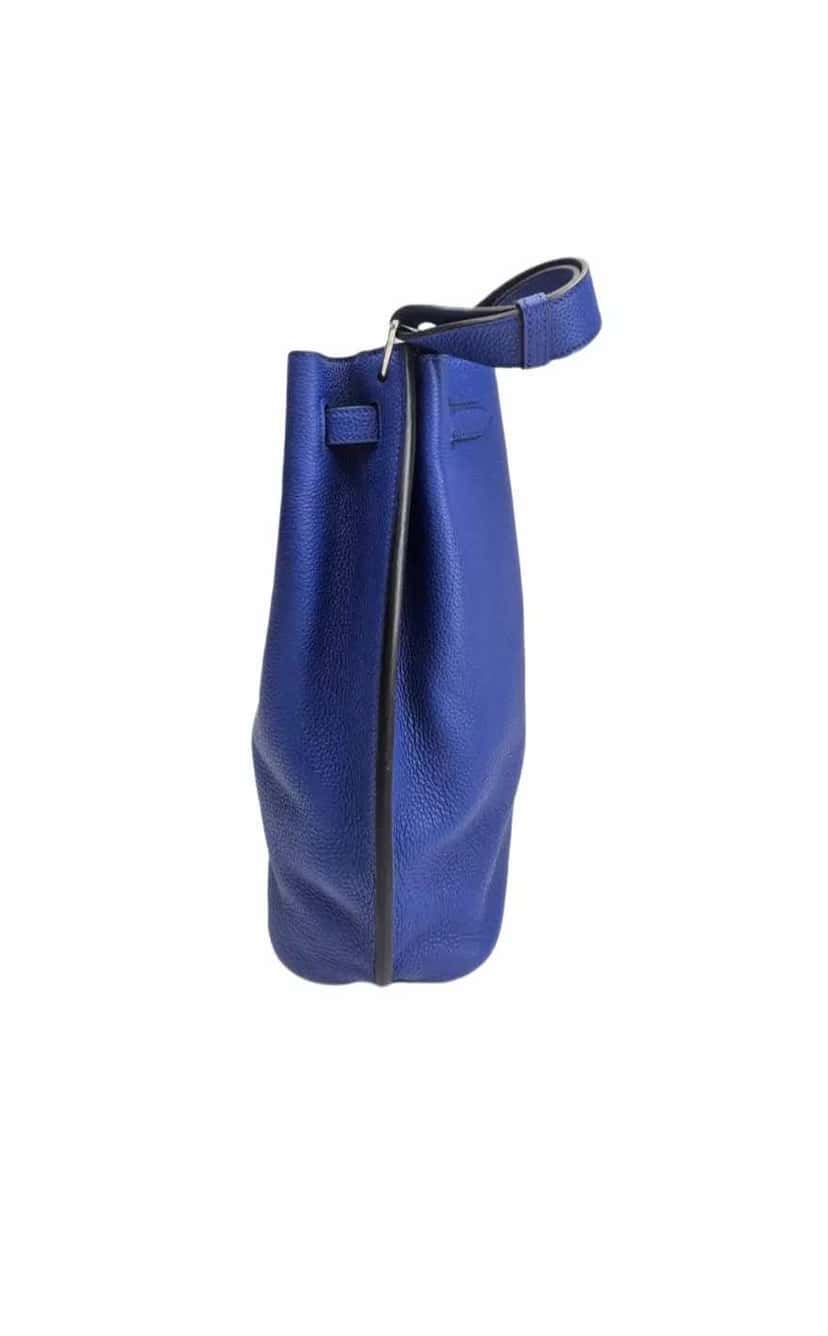 Hermès So Kelly Togo Leather Blue Leather Very good condition - Box View