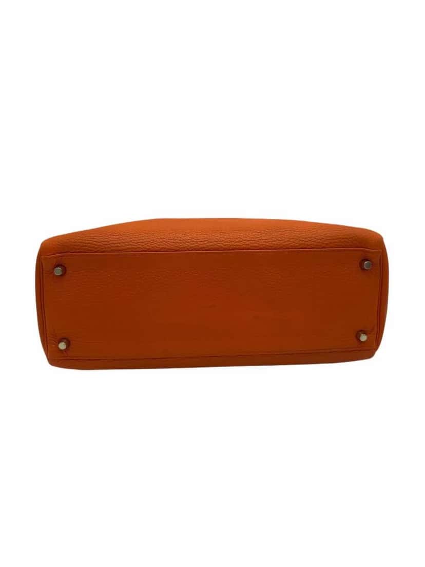 Hermès Kelly 35 Clemence Leather Orange Leather Good condition - Inside View