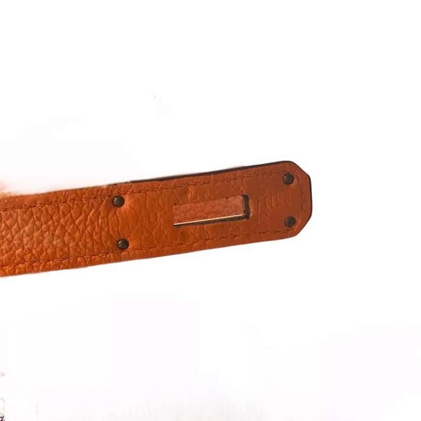 Hermès Kelly 35 Clemence Leather Orange Leather Good condition - Box View