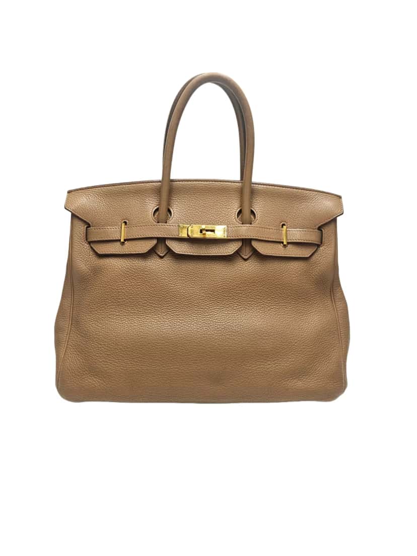 Hermès Birkin 35 Gold Hardware Beige Leather Gold Good condition - Front View