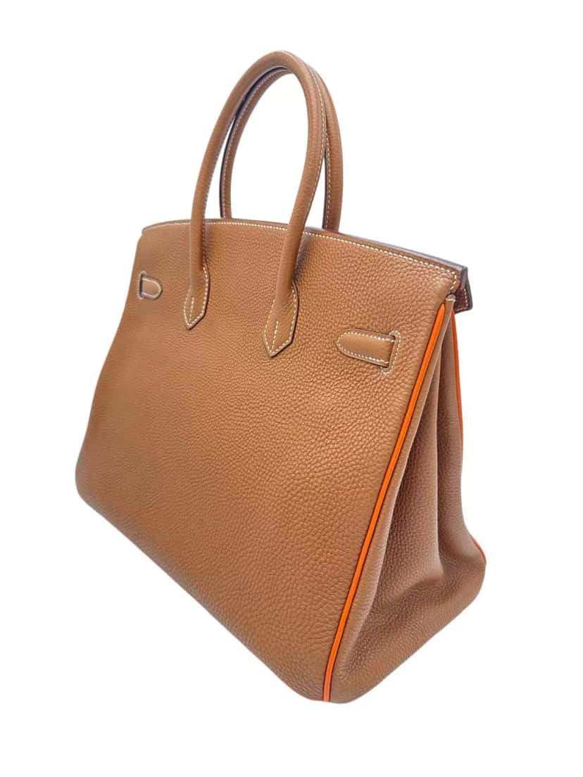 Hermès Birkin 35 Gold Hardware Gold Leather Gold Never worn - Back View