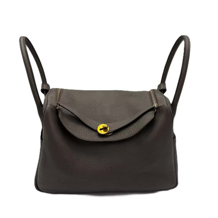 Hermès Lindy 34 Togo Leather Brown Leather Very good condition - Front View