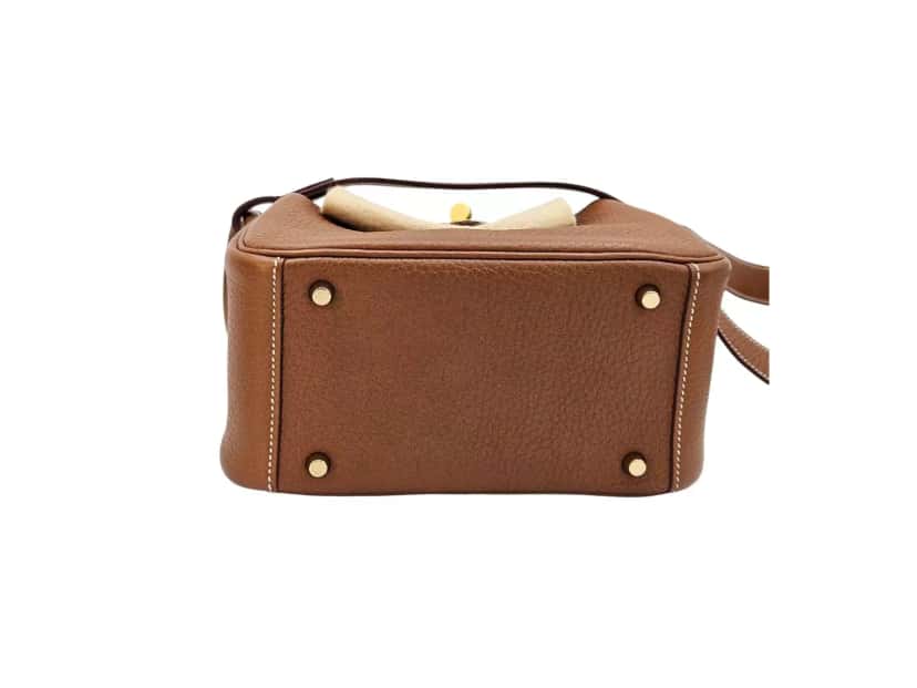 Hermès Mini Lindy Gold Hardware Brown Leather Gold Very good condition - Model View