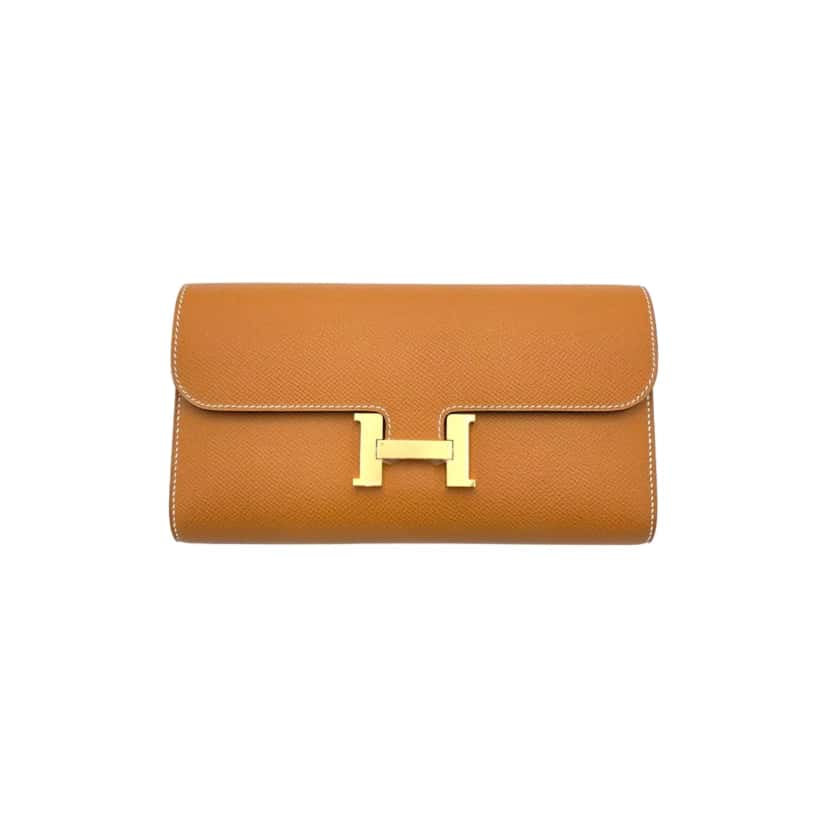Hermès Gold Epsom Constance Wallet Gold Leather Never worn - Back View