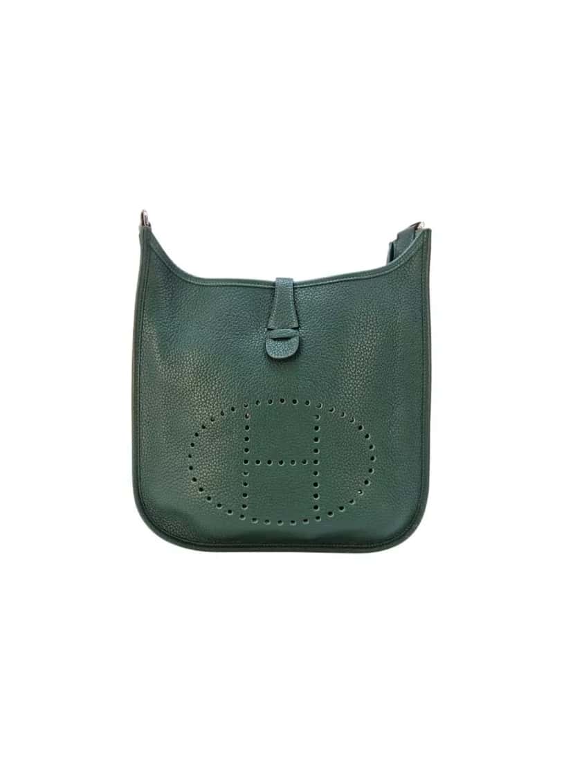 Hermès Green Evelyne Clemence PM Green Leather Good condition - Back View