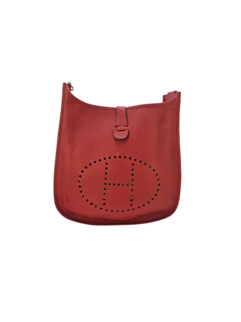 Hermès Evelyne Clemence Leather GM Red Leather Good condition - Back View