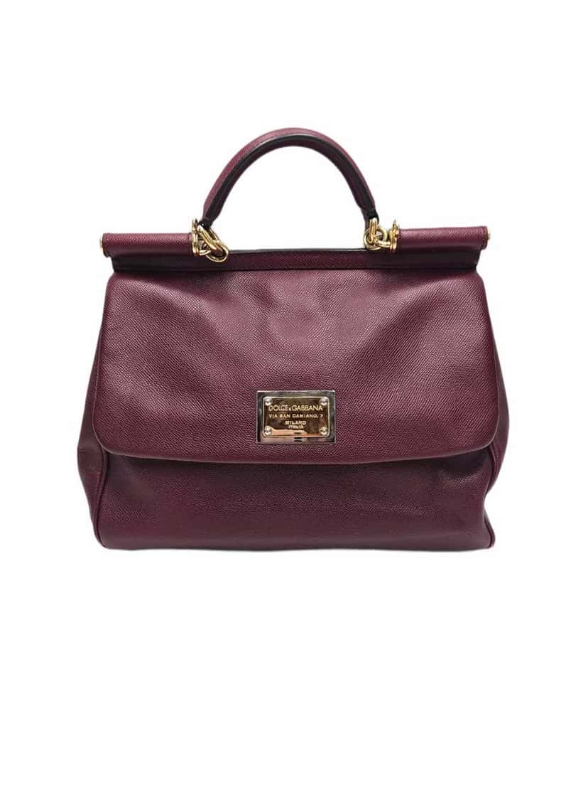 Dolce & Gabbana Dauphine Miss Sicily Burgundy Leather Very good condition - Front View