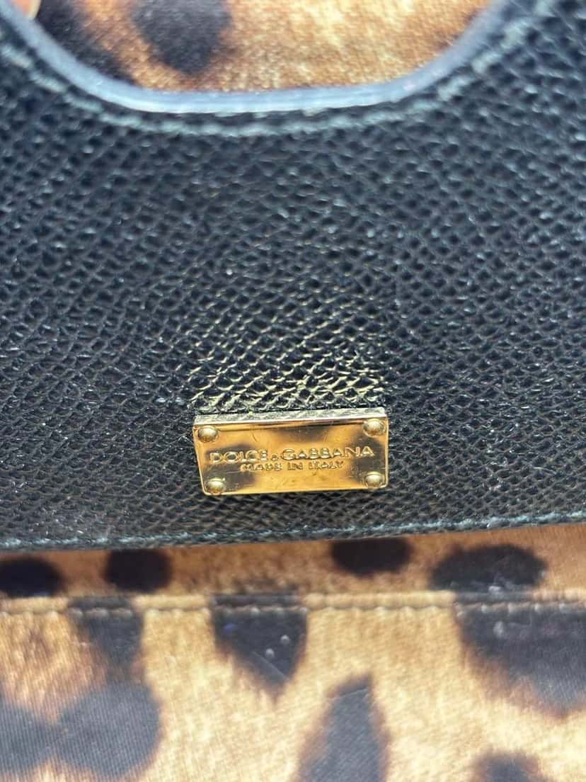Dolce & Gabbana Miss Sicily Grain Bag Black Leather Good condition - Box View
