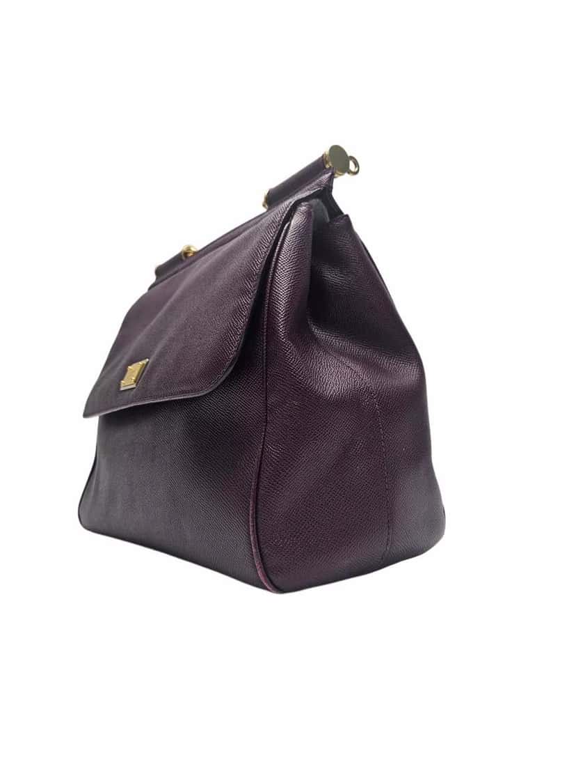 Dolce & Gabbana Miss Sicily Purple Handbag Purple Leather Good condition - Inside View