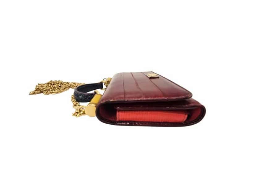 Dolce & Gabbana Tricolor Eel Sicily Bag Burgundy Leather Very good condition - Inside View