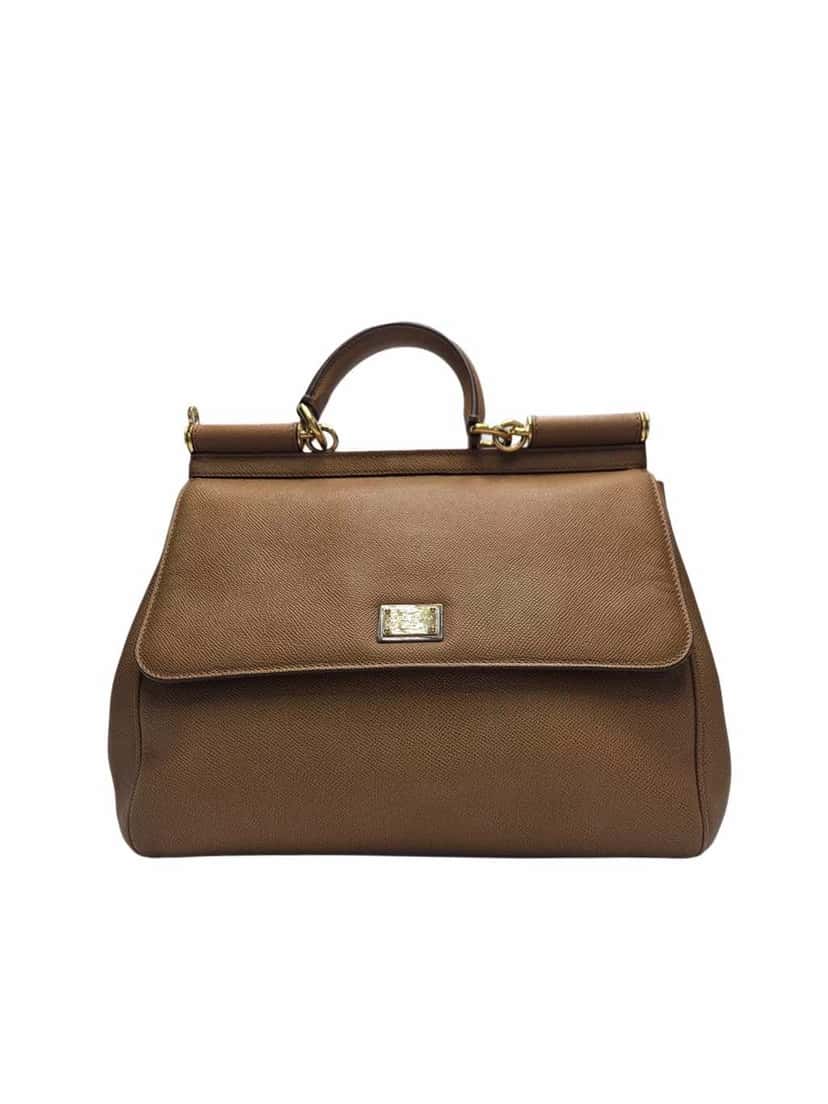 Dolce & Gabbana BROWN ‘Sicily’ Shoulder Bag Brown Leather Very good condition - Front View