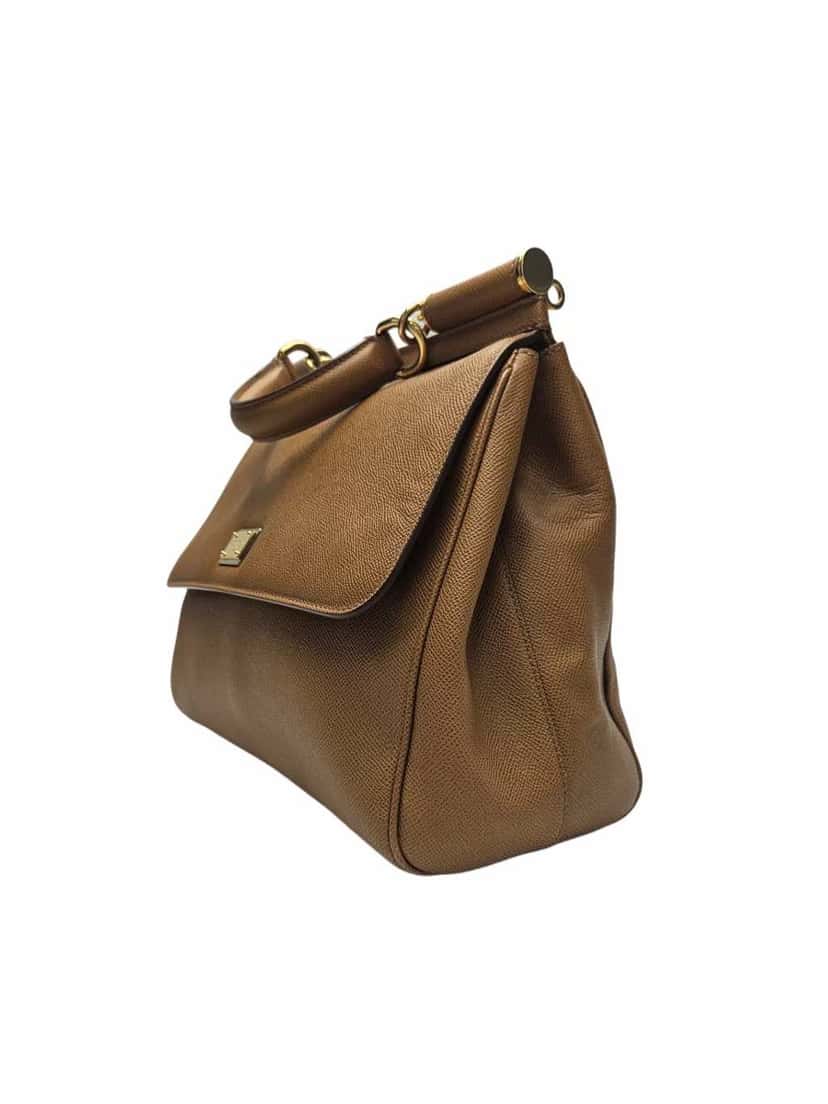 Dolce & Gabbana BROWN ‘Sicily’ Shoulder Bag Brown Leather Very good condition - Back View