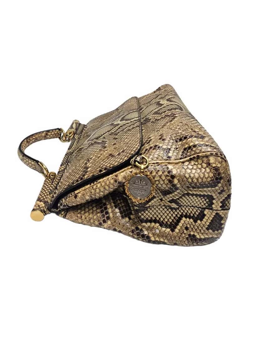 Dolce & Gabbana Yellow Python Sicily Bag Yellow Leather Good condition - Back View