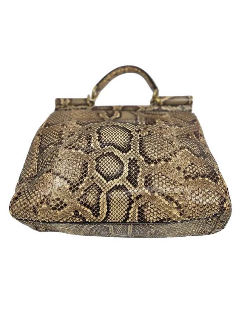Dolce & Gabbana Yellow Python Sicily Bag Yellow Leather Good condition - Model View