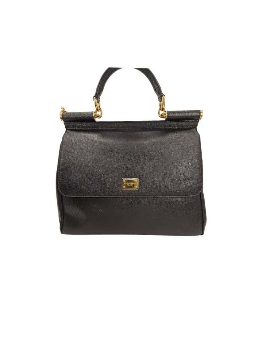 Dolce & Gabbana Black Leather Sicily Bag Black Leather Good condition - Front View