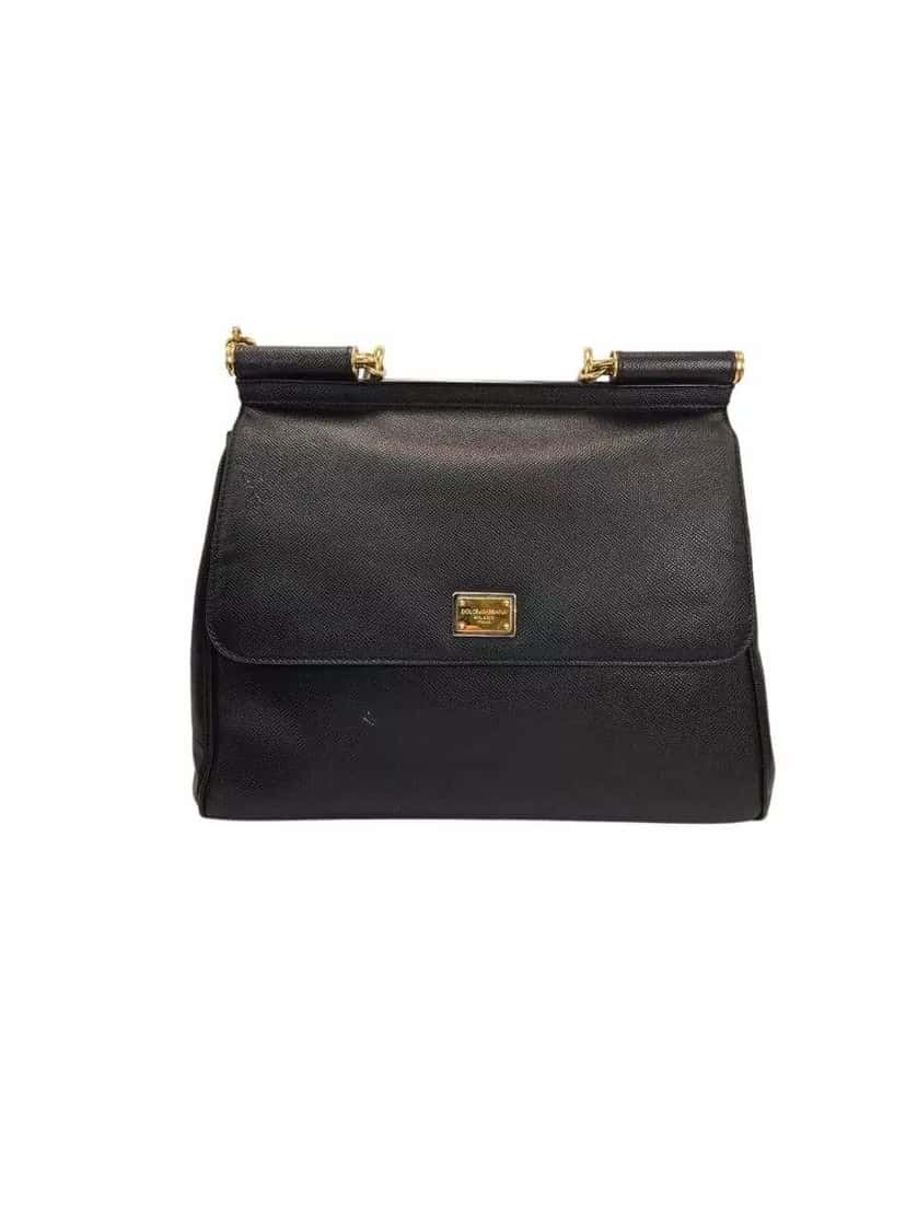 Dolce & Gabbana Black Leather Sicily Bag Black Leather Good condition - Back View