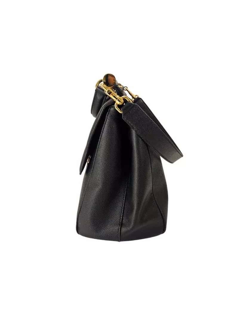 Dolce & Gabbana Black Leather Sicily Bag Black Leather Good condition - Model View