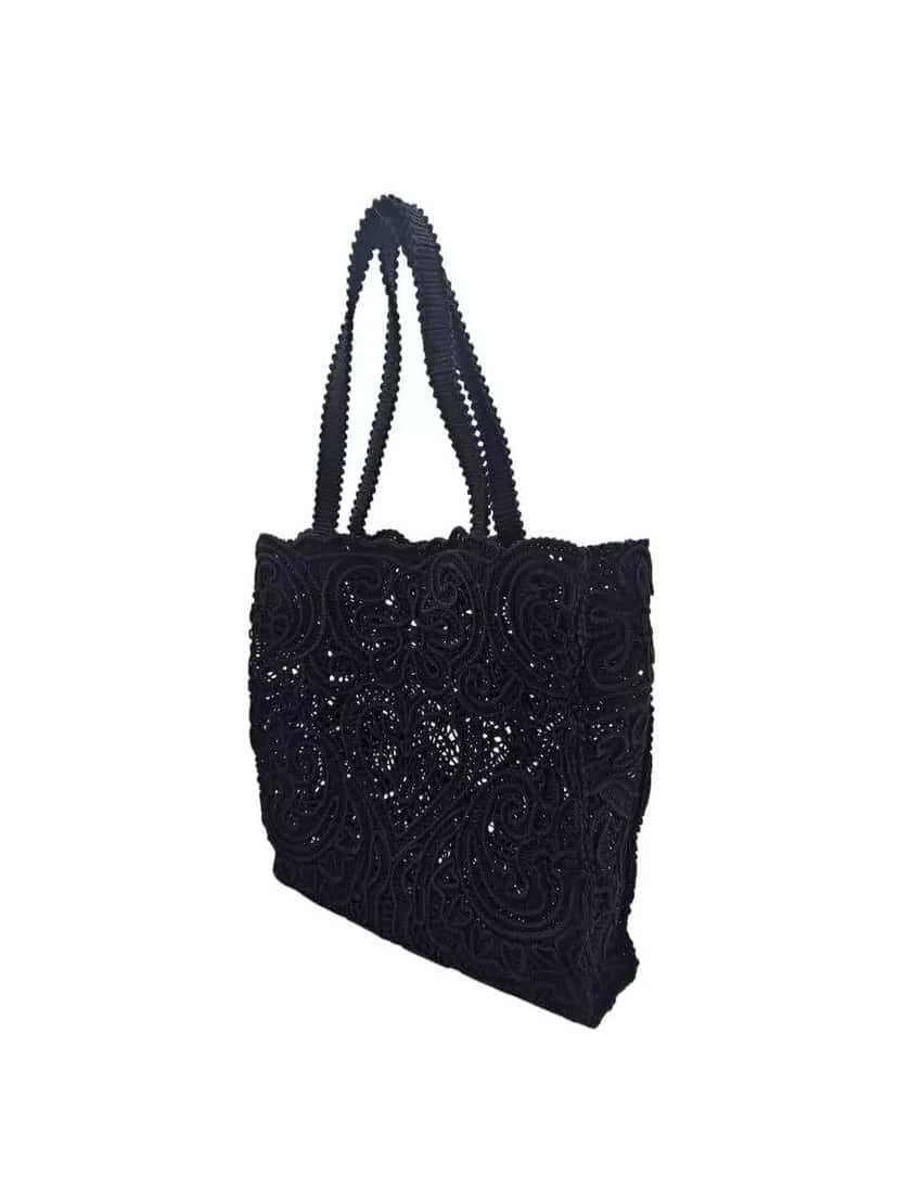 Dolce & Gabbana Beatrice Lace Tote Bag Black Very good condition - Inside View