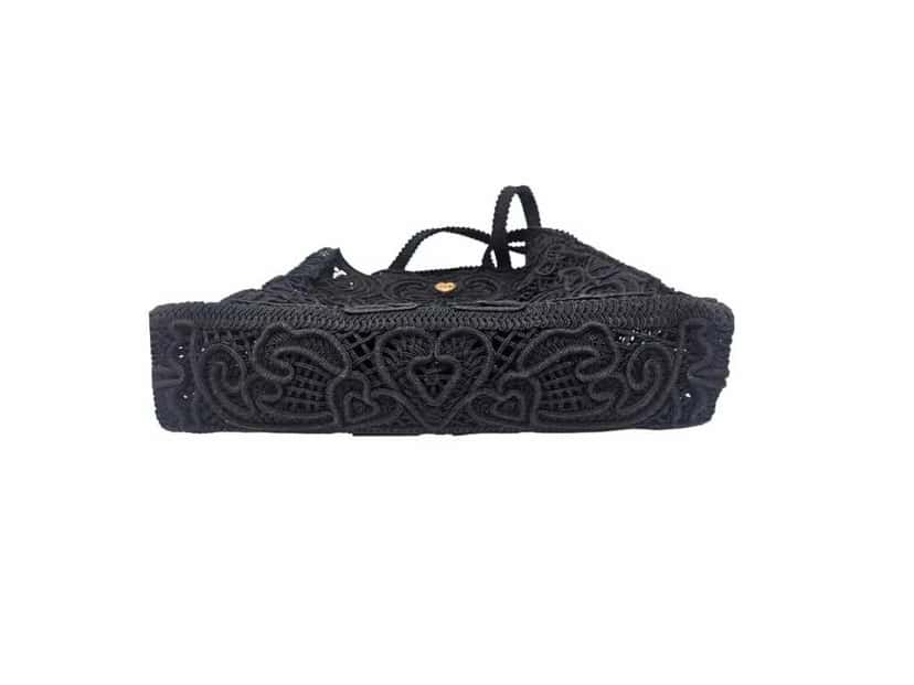 Dolce & Gabbana Beatrice Lace Tote Bag Black Very good condition - Model View