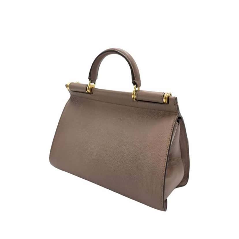 Dolce & Gabbana Beige Leather Sicily Bag Brown Leather Very good condition - Back View
