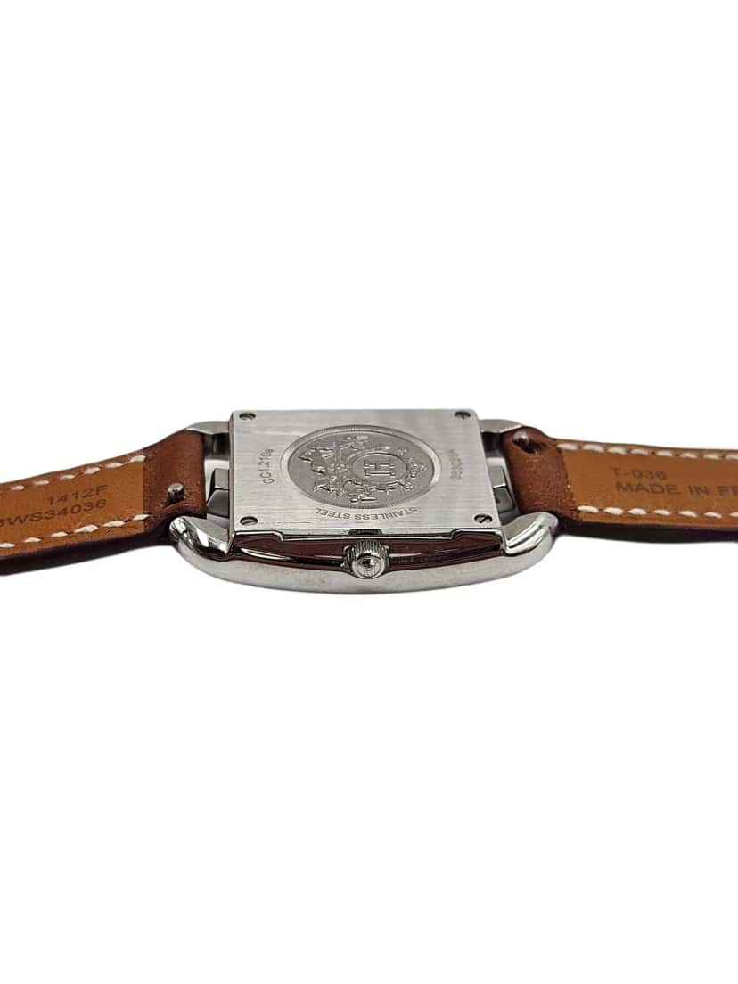 Hermès Silver Leather Wristwatch Silver Silver Very good condition - Back View