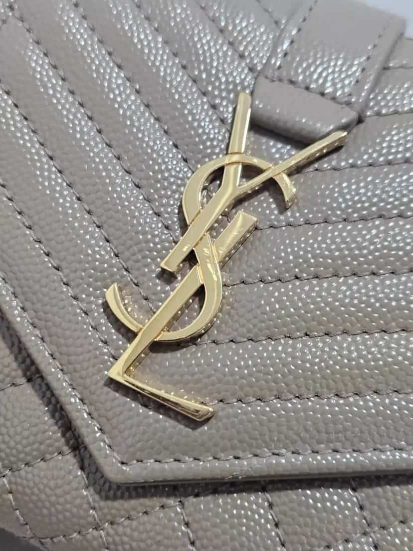 Saint Laurent Envelope Small Grey Wallet Grey Leather Very good condition - Model View