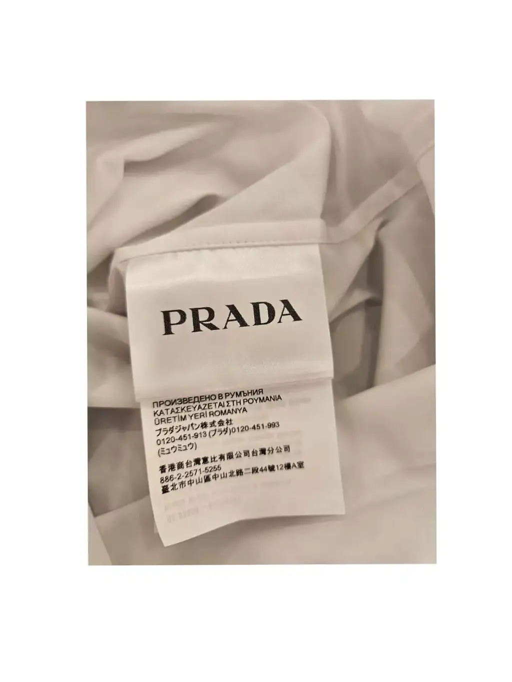 Prada White Longsleeve Shirt White Cotton Good condition - Box View